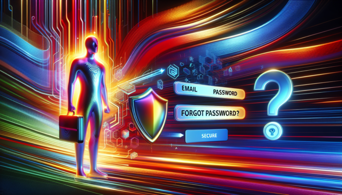 A person confidently using a modern device to log into Google Plus, entering credentials and verifying identity.